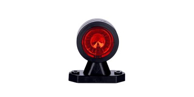 Outline marker light, oval with short straight arm (white+red).

