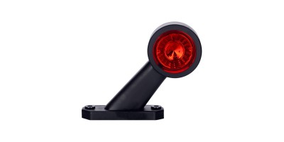 Outline marker light, oval with short oblique arm (white+red).