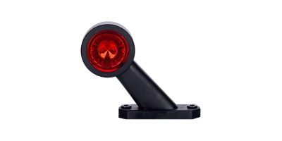 Outline marker light, oval with short oblique arm (white+red).