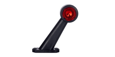 Outline marker light, oval with long oblique arm (white+red).