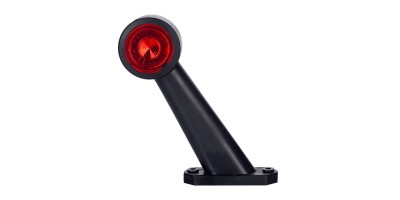 Outline marker light, oval with long oblique arm (white+red).