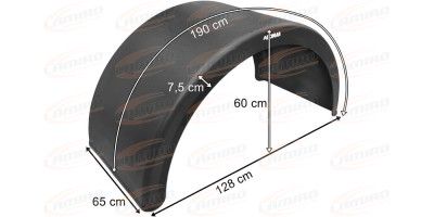 REAR PLASTIC TRAILER FENDER / MUDGUARD, WITHOUT MOUNTING